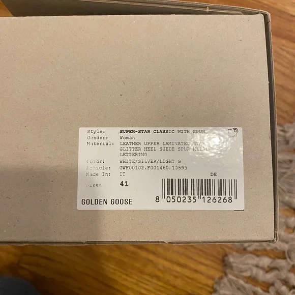 Golden Goose Women's white leather Super-Star with glittery heel tab Size 41 - Picture 14 of 15